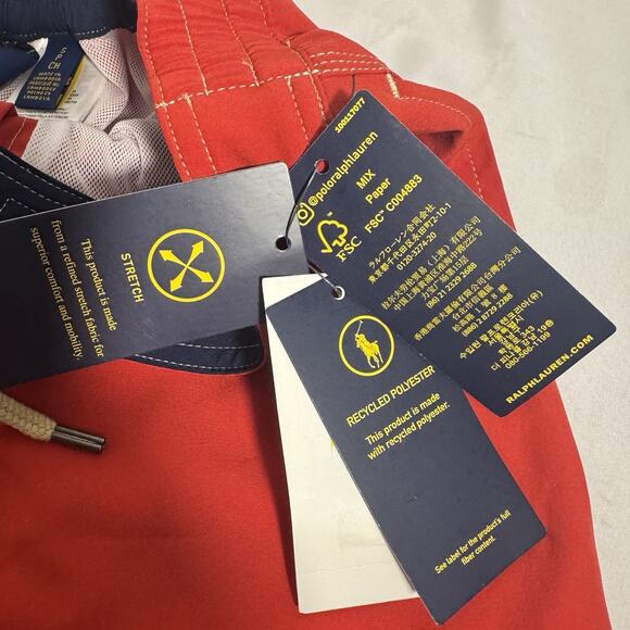 Polo Ralph Lauren Men's Swim Trunks Small Red MSRP $85 - Picture 7 of 10